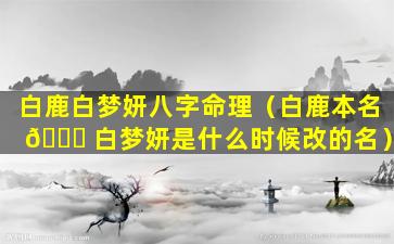 白鹿白梦妍八字命理（白鹿本名 🍀 白梦妍是什么时候改的名）